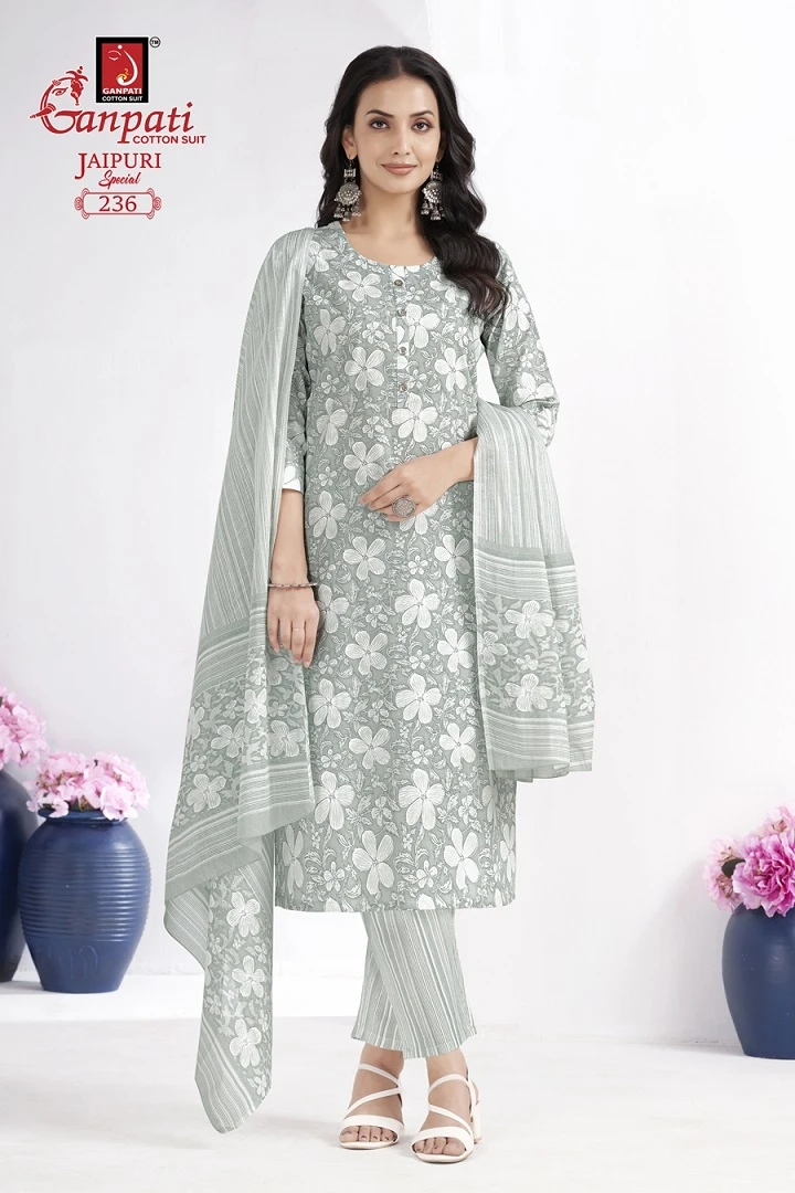 Ganpati Jaipuri Special Vol 10 Pure Cotton Wholesale Readymade Salwar Suit Catalog — Wholesale Salwar Suits, Ganpati wholesale from Surat — view 15